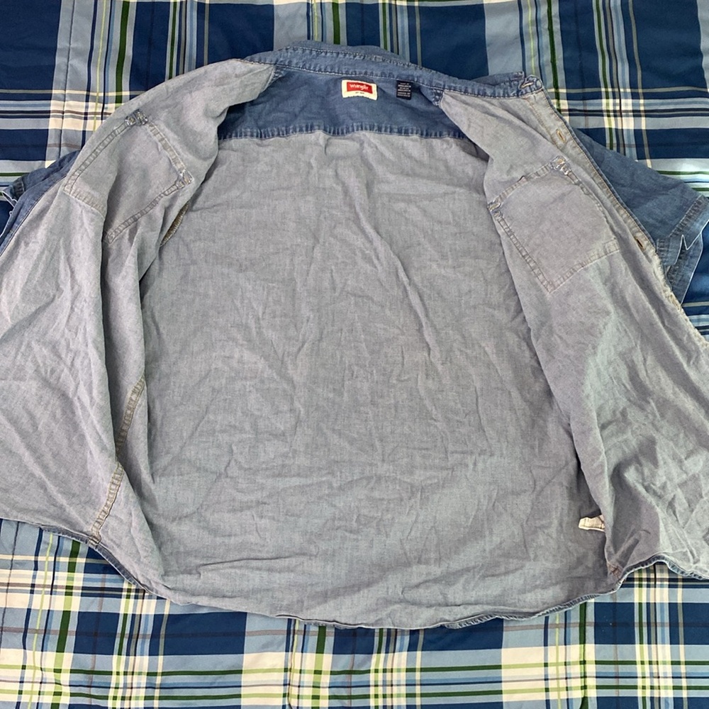 Wrangler denim button down short-sleeve shirt - Picture 15 of 17